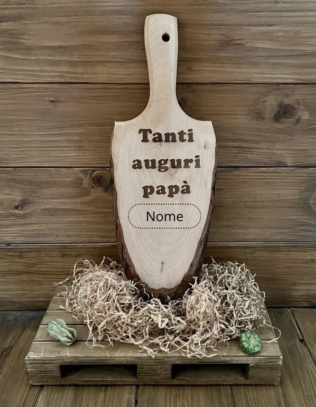 Tagliere ovale in legno personalizzato - festa del papà